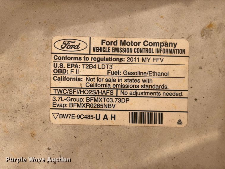 image for item ED5359 2011 Ford F150 Ext. Cab flatbed pickup truck