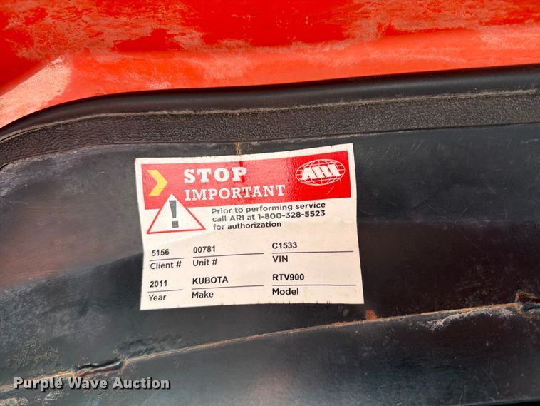 image for item EG9251 2011 Kubota RTV900 utility vehicle