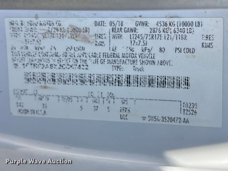 image for item EL2496 2018 Ford F250 utility bed pickup truck