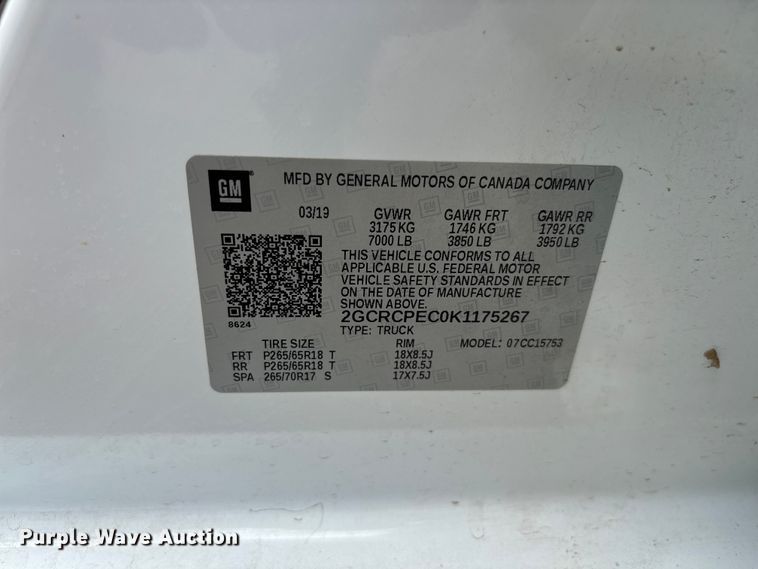 image for item EL2523 2019 Chevrolet Silverado 1500 Crew Cab pickup truck