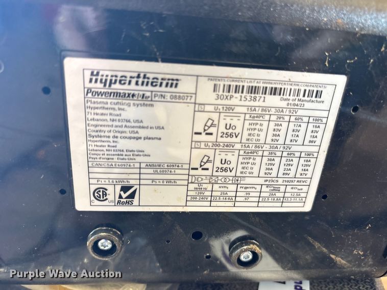 image for item ET0104 2023 Hypertherm Powermax 30XP plasma cutter