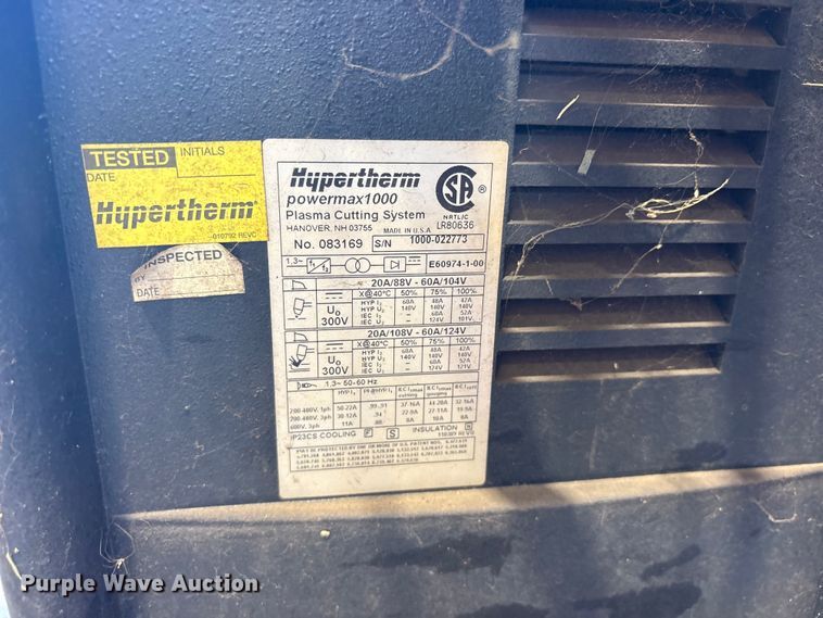 image for item ET0105 Hypertherm Powermax 1000 G3 Series plasma cutter