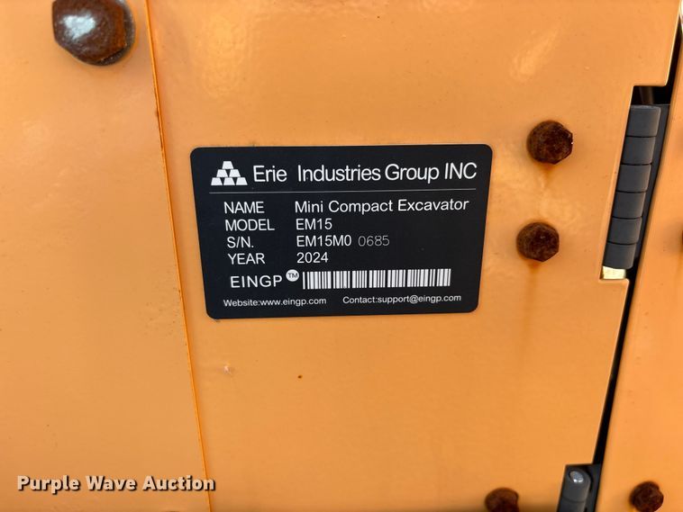 image for item ET0155 2024 Erie EM15 mini excavator