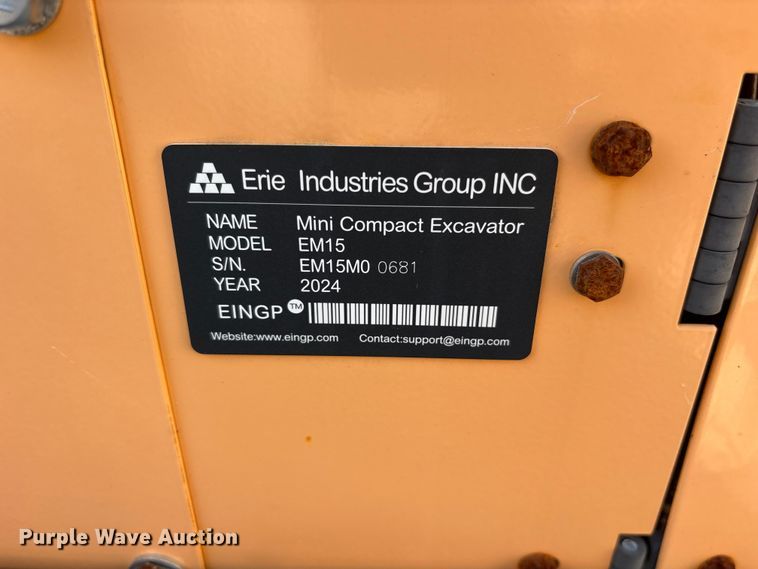 image for item ET0156 2024 Erie EM15 mini excavator