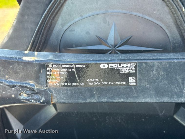 image for item ET6462 2019 Polaris General utility vehicle