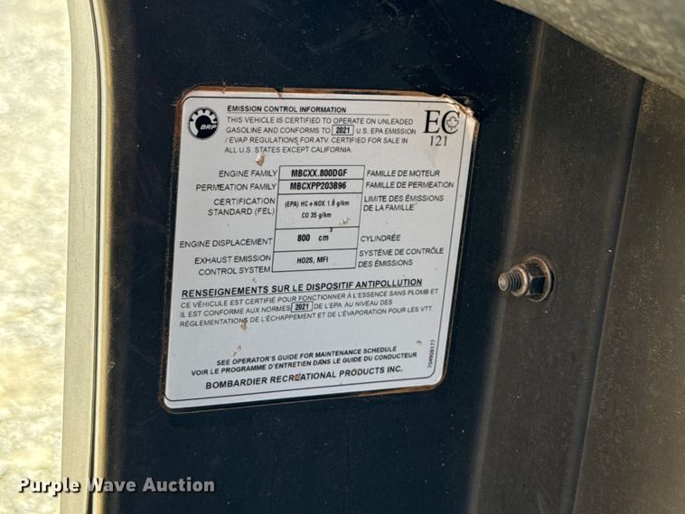 image for item ET6463 2021 Can-am Defender Max utility vehicle