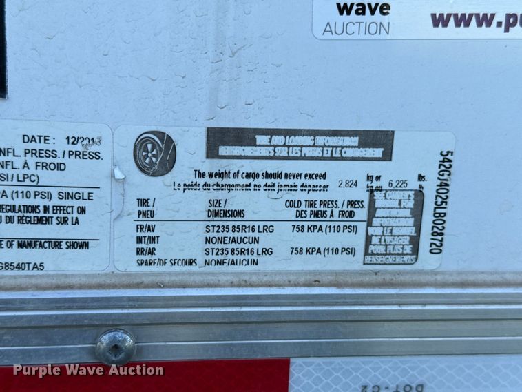 image for item ET6464 2020 Bravo STPG8540TA5 enclosed cargo trailer