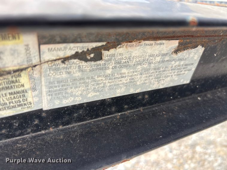 image for item EU5675 2018 East Texas refuse trailer