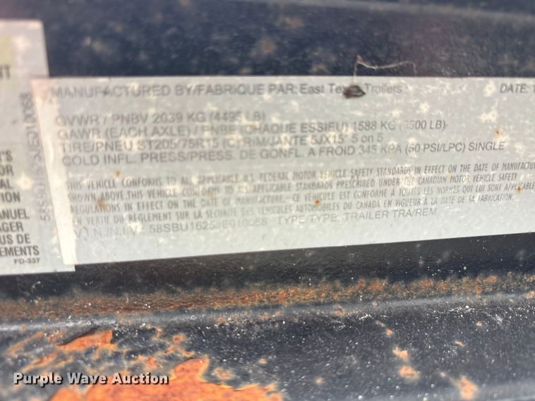 image for item EU5676 2018 East Texas refuse trailer