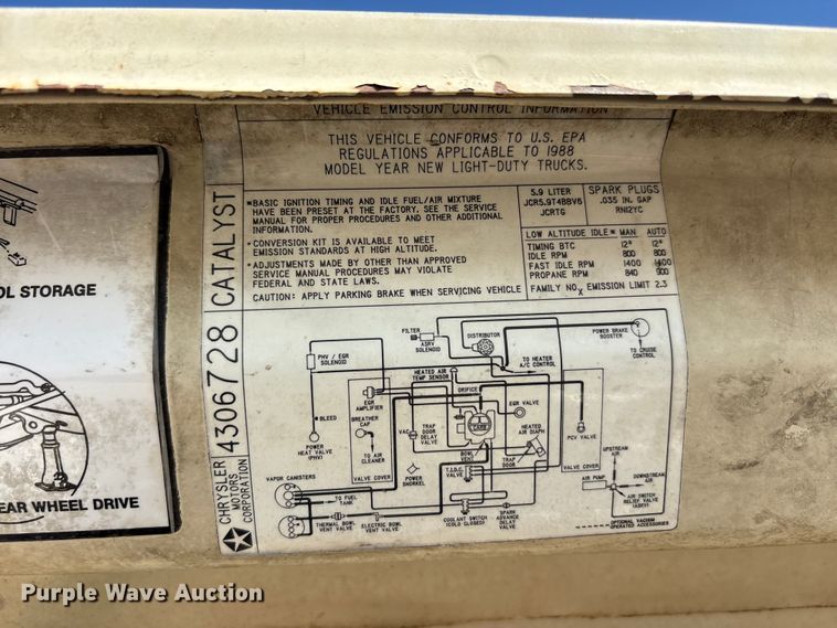 image for item EU5781 1988 Dodge W250 pickup truck