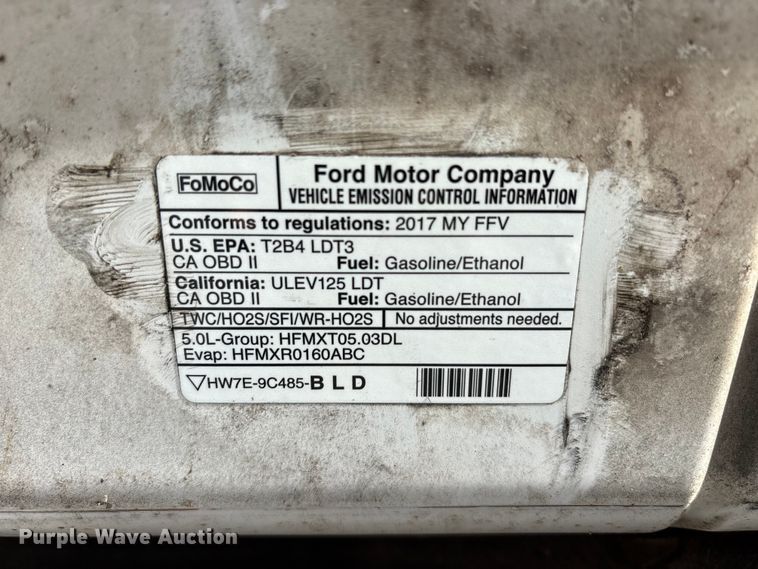 image for item EU5833 2017 Ford F150 Ext. Cab pickup truck