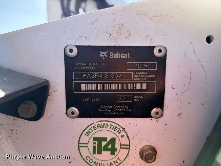 image for item EV2322 2013 Bobcat S770 skid steer loader