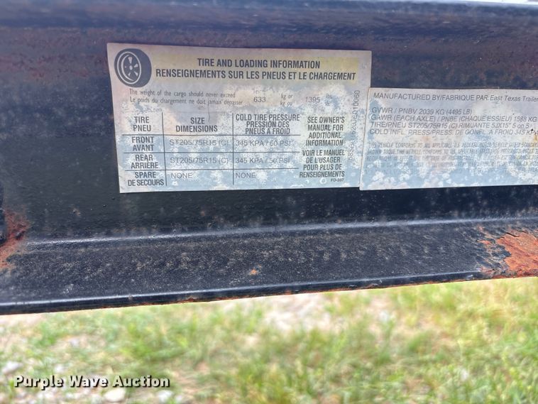 image for item EW1565 2018 East Texas Trailer refuse trailer