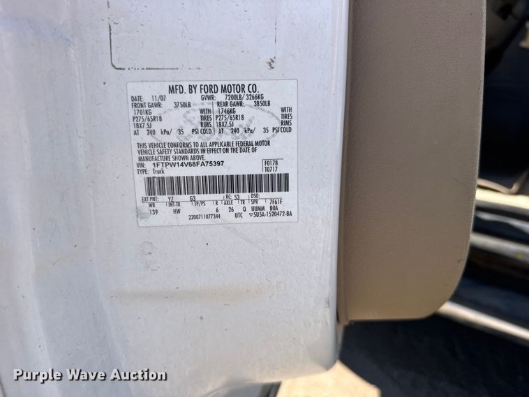 image for item EW4984 2008 Ford F150 Crew Cab pickup truck