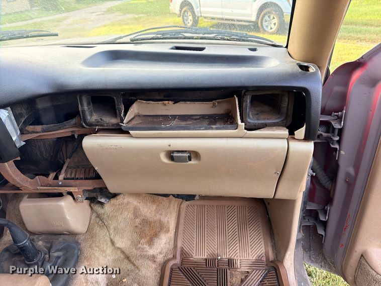 image for item FB8282 1997 Dodge Ram 3500 Ext. Cab flatbed pickup truck