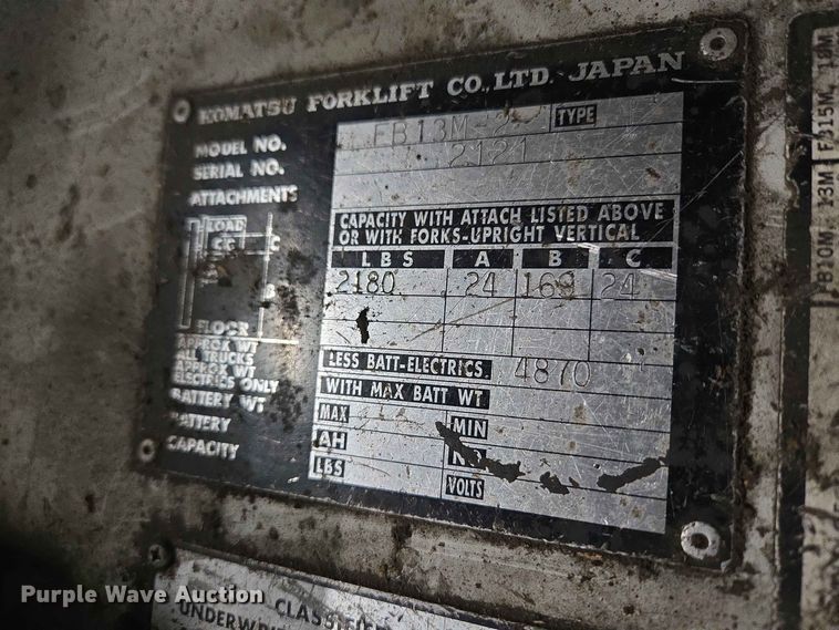image for item FC0968 Komatsu FB13M-2 forklift