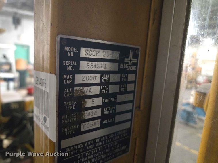 image for item FC0970 BIG JOE SSCM 20-130 order picker