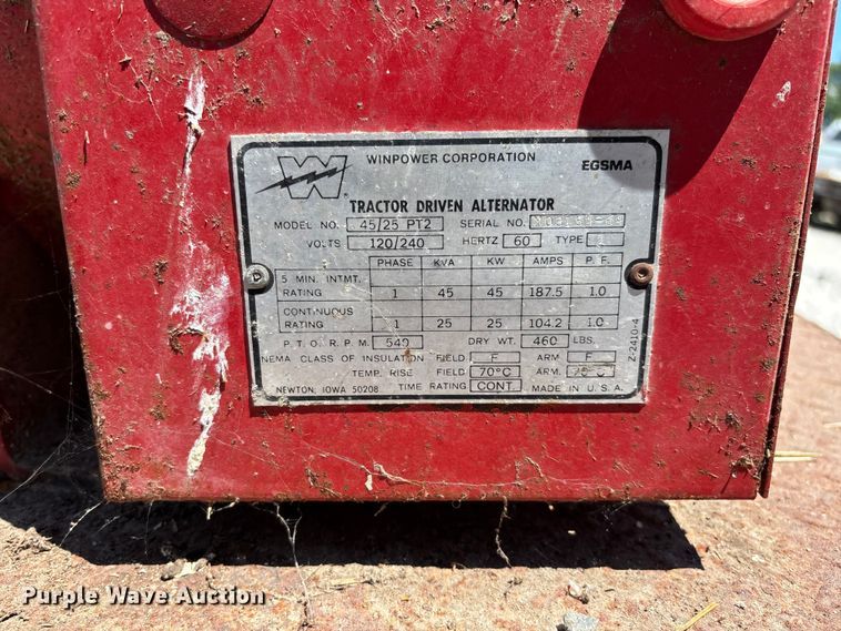image for item FC1847 Winpower 45/25 PT2 PTO generator