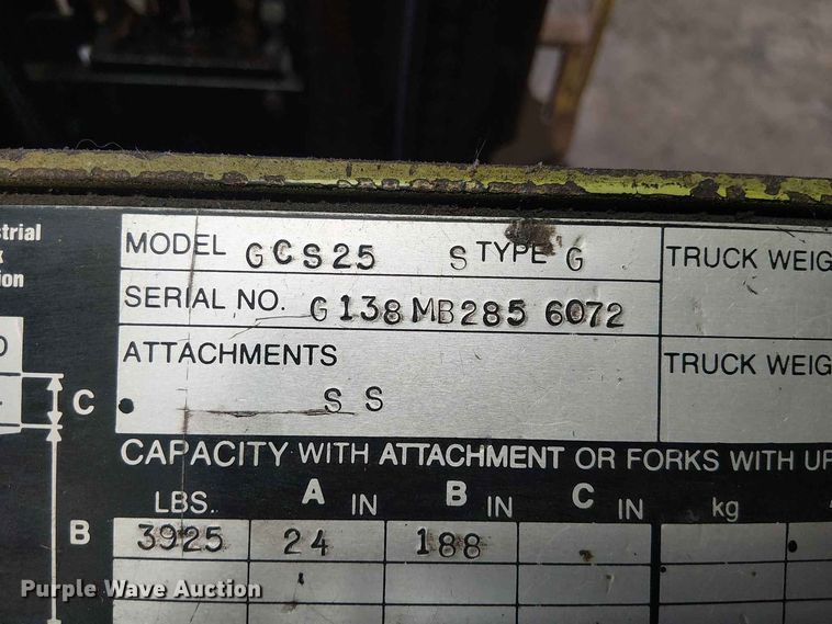 image for item FC1848 Clark GCS25 forklift