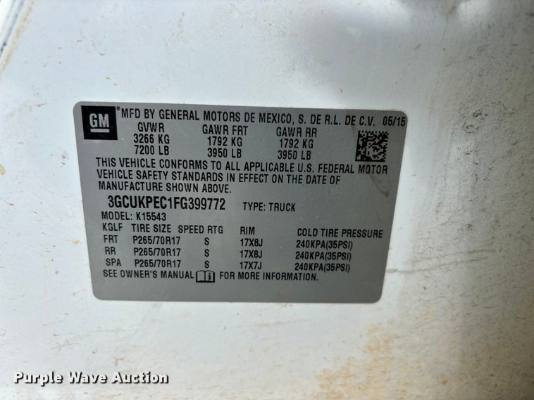 image for item FG0531 2015 Chevrolet Silverado 1500 Crew Cab pickup truck