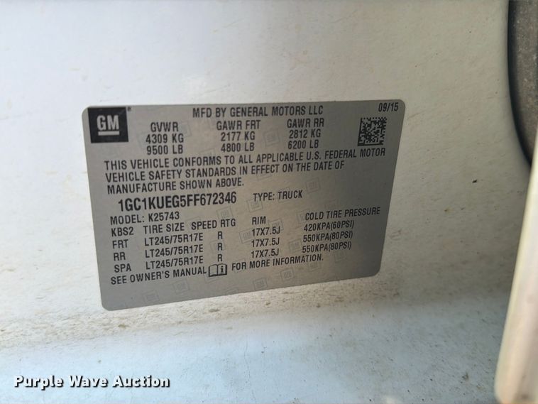 image for item FI0287 2015 Chevrolet Silverado 2500HD Crew Cab pickup truck