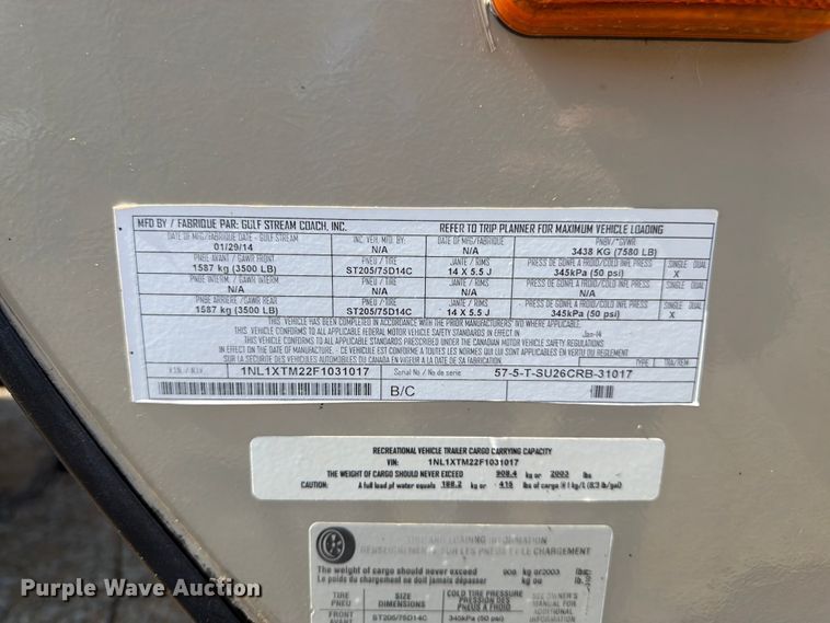 image for item FK3159 2015 Gulf Stream Coach Streamline Ultra Light camper