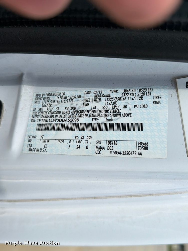 image for item FK3503 2013 Ford E150 van