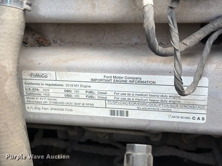 image for item FN2510 2018 Ford F650 Super Duty box truck