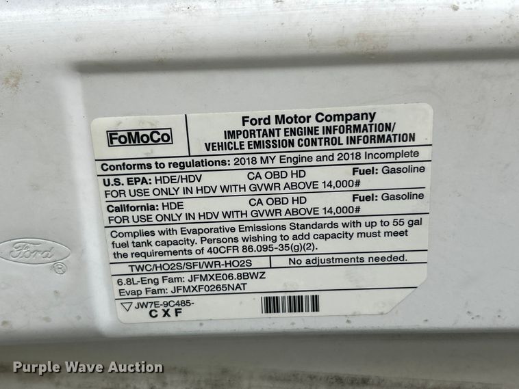 image for item FT6001 2018 Ford E450 Super Duty refrigerated delivery truck