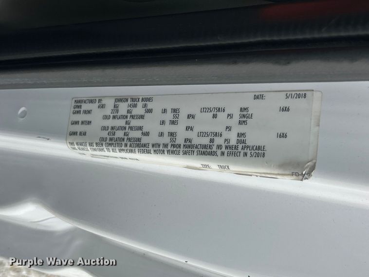 image for item FT6001 2018 Ford E450 Super Duty refrigerated delivery truck