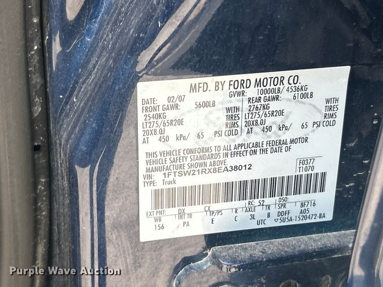 image for item FT6010 2008 Ford F250 Super Duty Crew Cab pickup truck