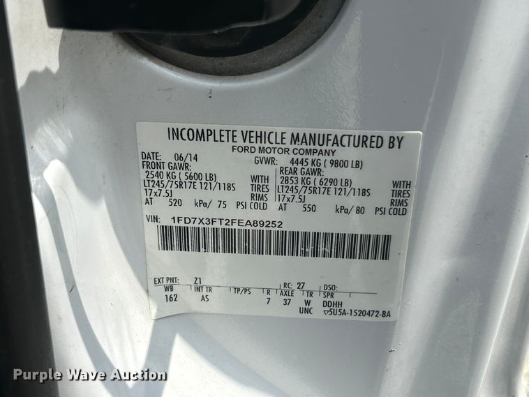 image for item FT6015 2015 Ford F350 Super Duty Ext. Cab utility bed pickup truck
