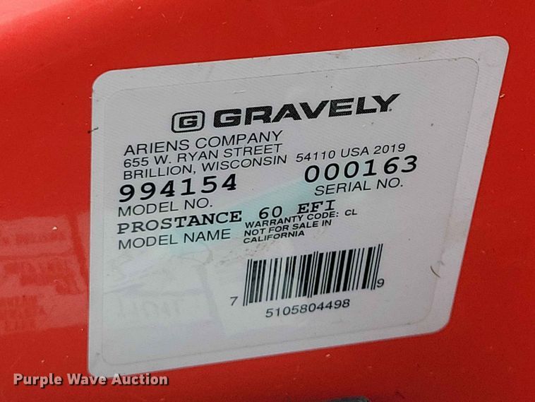 image for item FU0019 Gravely Pro stance 60 ZTR lawn mower