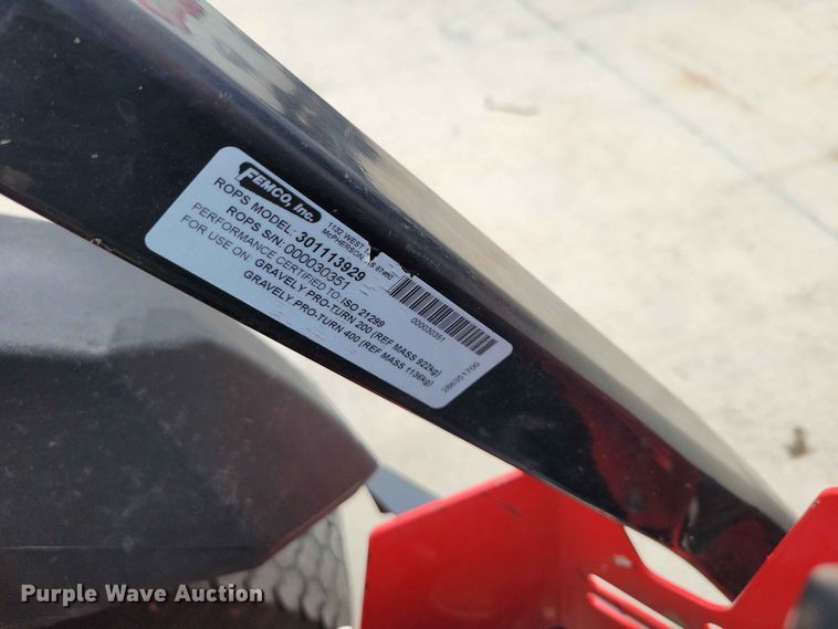 image for item FU0021 Gravely Pro turn 260 ZTR lawn mower