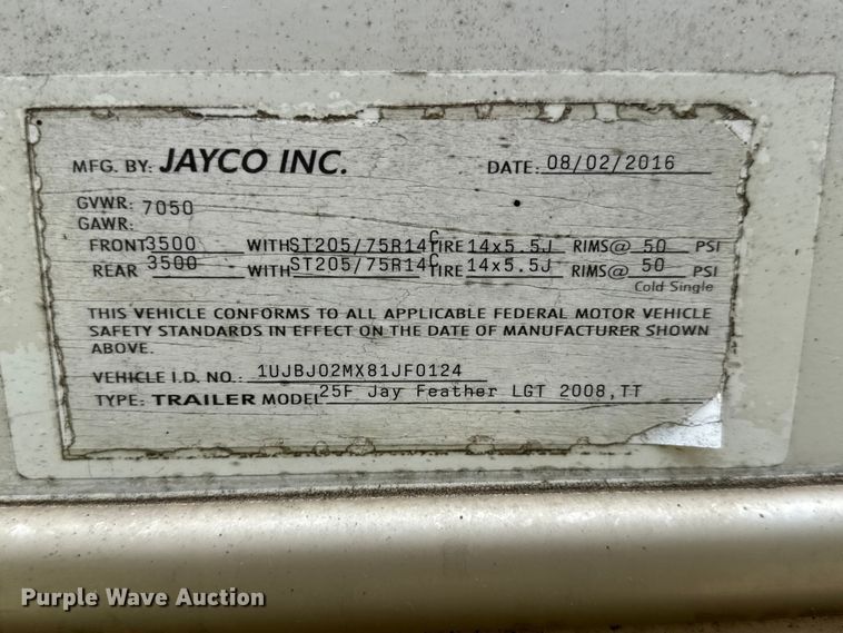 image for item MZ9703 2008 Jayco Jay Feather LGT camper