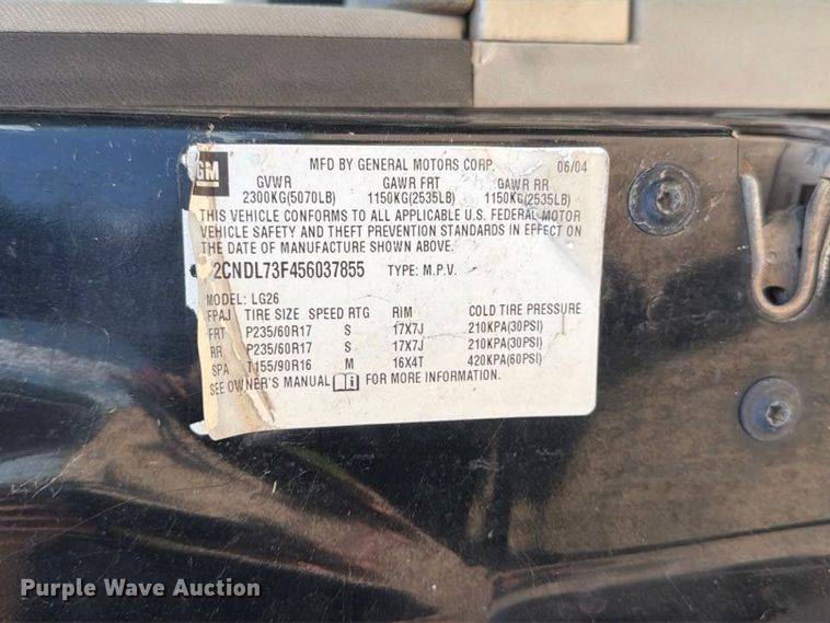 image for item MZ9741 2005 Chevrolet Equinox SUV