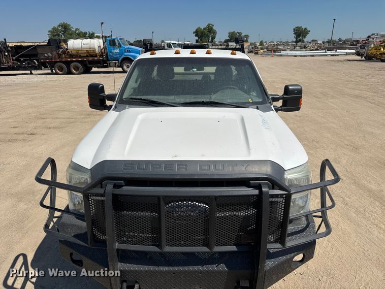 image for item NJ9248 2014 Ford F350  Super Duty XL Ext. Cab dump flatbed pickup truck