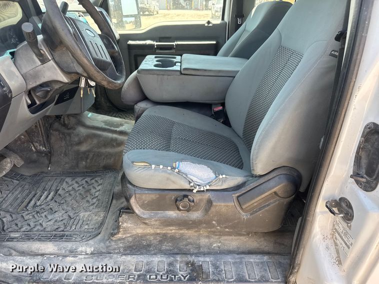 image for item NJ9248 2014 Ford F350  Super Duty XL Ext. Cab dump flatbed pickup truck