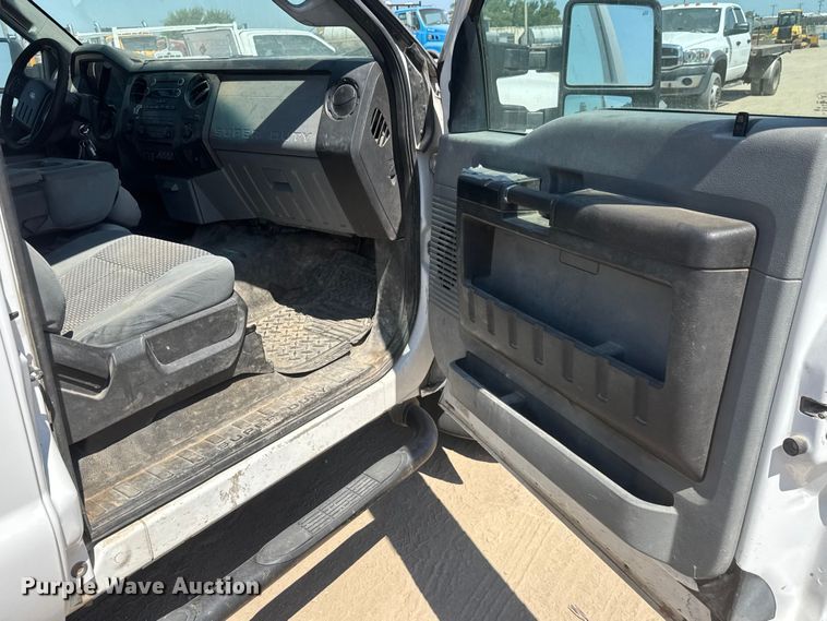 image for item NJ9248 2014 Ford F350  Super Duty XL Ext. Cab dump flatbed pickup truck