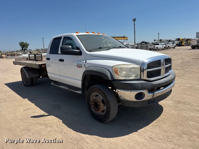 image for item NJ9249 2008 Dodge Ram 5500 Ext. Cab flatbed truck