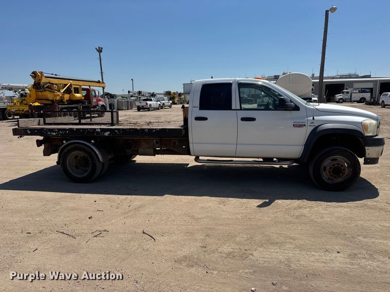 image for item NJ9249 2008 Dodge Ram 5500 Ext. Cab flatbed truck