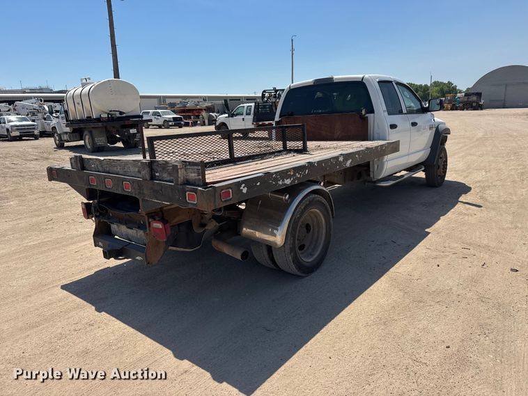 image for item NJ9249 2008 Dodge Ram 5500 Ext. Cab flatbed truck