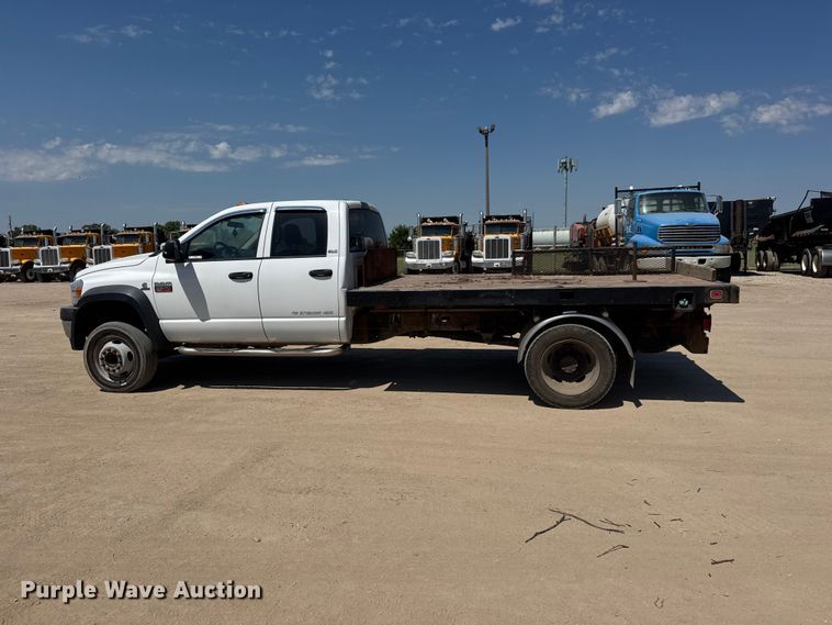 image for item NJ9249 2008 Dodge Ram 5500 Ext. Cab flatbed truck