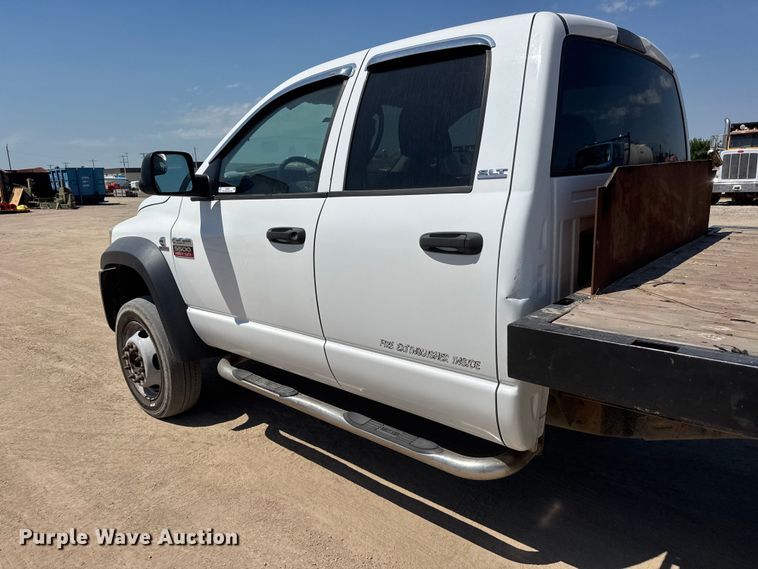 image for item NJ9249 2008 Dodge Ram 5500 Ext. Cab flatbed truck
