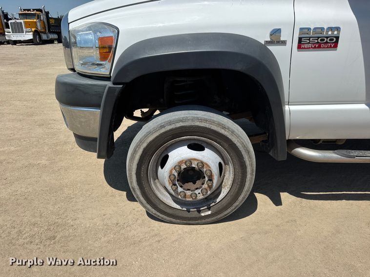 image for item NJ9249 2008 Dodge Ram 5500 Ext. Cab flatbed truck