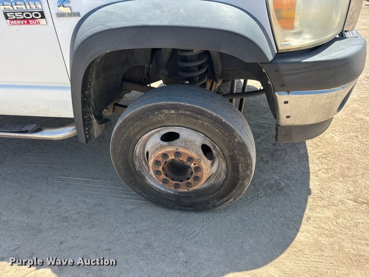 image for item NJ9249 2008 Dodge Ram 5500 Ext. Cab flatbed truck