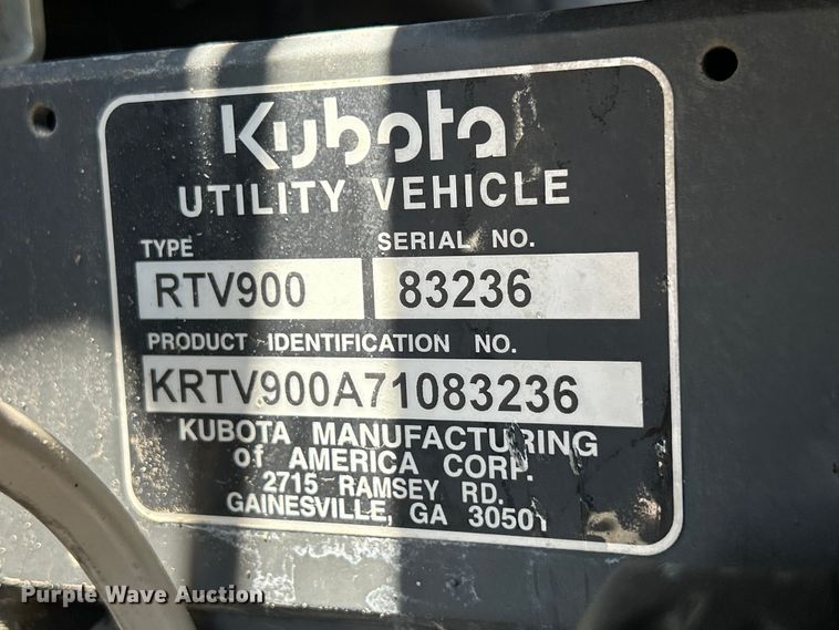 image for item NM9816 2007 Kubota RTV900 utility vehicle