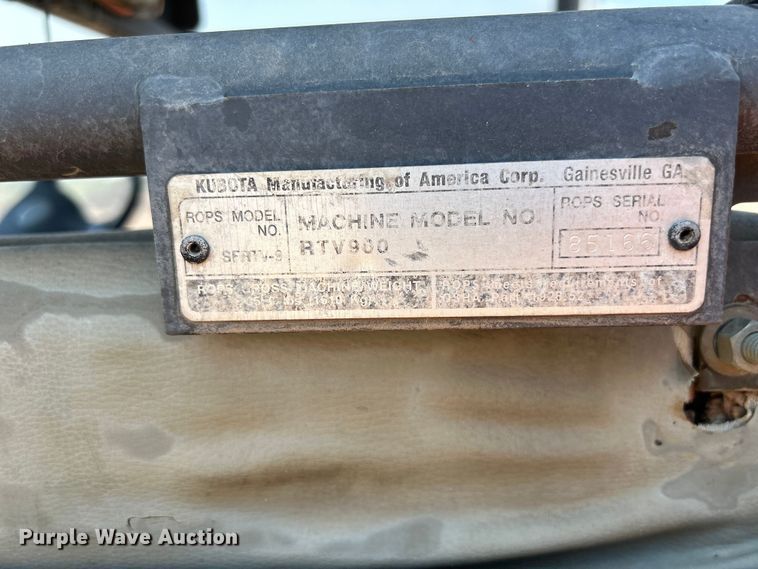 image for item NM9816 2007 Kubota RTV900 utility vehicle