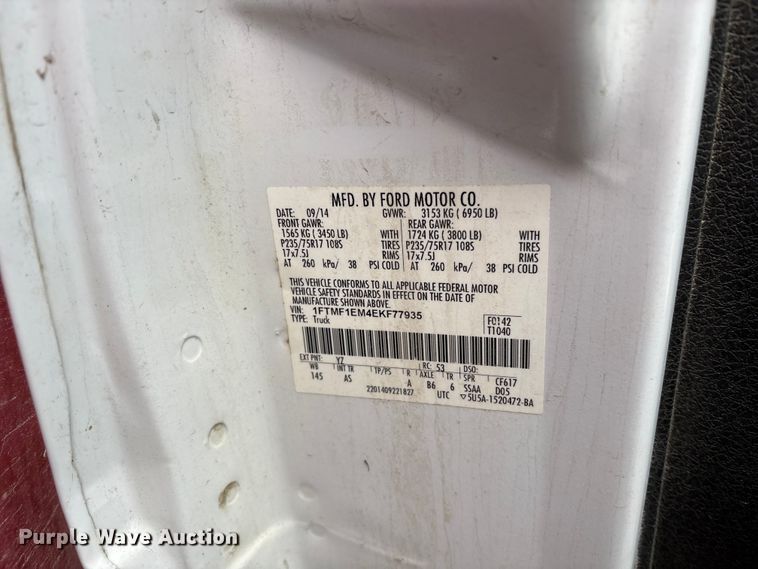 image for item YA3880 2014 Ford F150 pickup truck