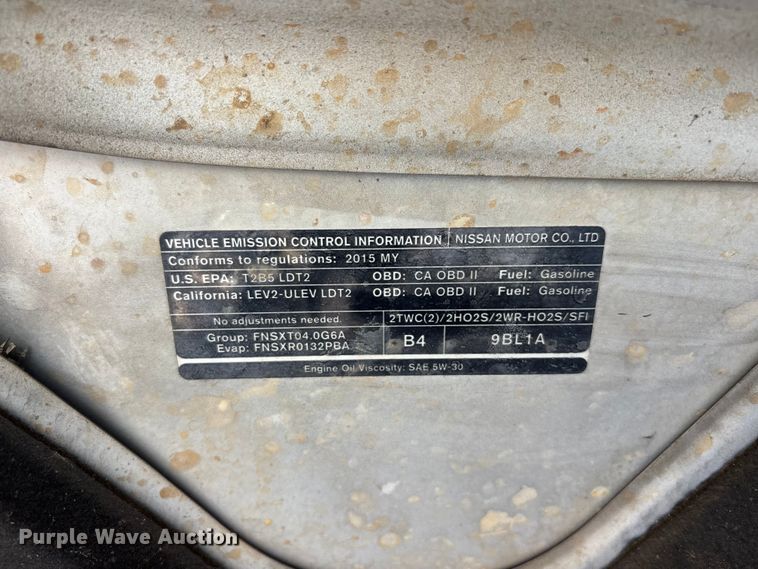 image for item YA3894 2015 Nissan Frontier Crew Cab pickup truck